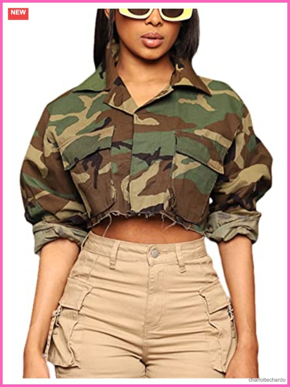 Cropped Denim Bomber Jacket Women Lightweight Polyester Camo Coat